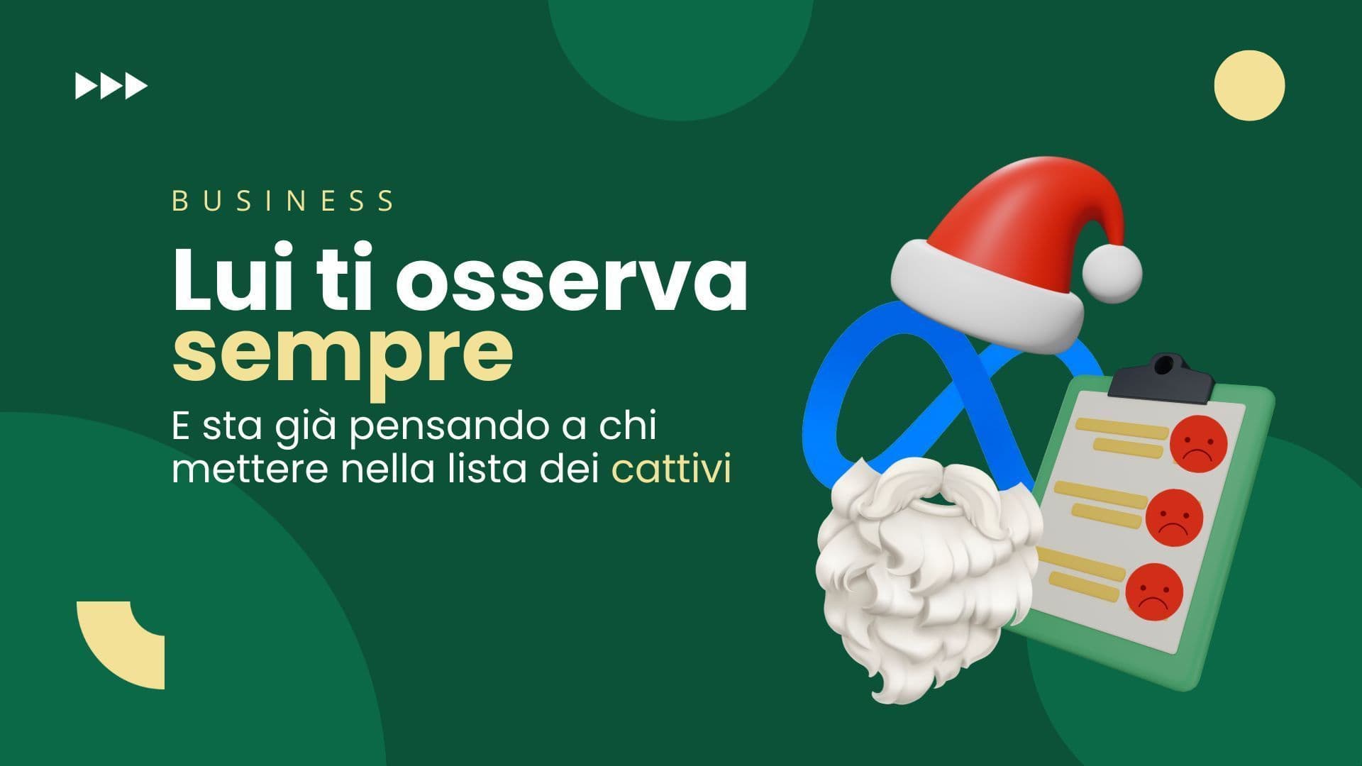Lui ti osserva sempre e sta già pensando a chi mettere nella lista dei cattivi