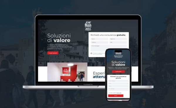 Landing page di Generali Portogruaro con il modulo «Richiedi una consulenza gratuita»