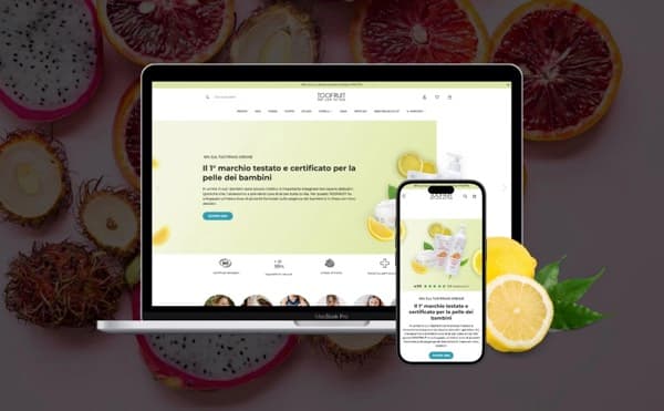 E-commerce Toofruit su laptop e smartphone