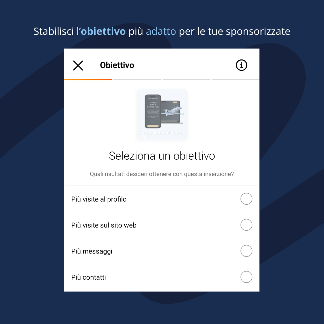 Stabilisci l’obiettivo più adatto per le tue sponsorizzate